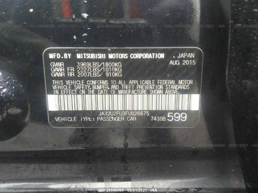 2015 MITSUBISHI LANCER ES JA32U2FU3FU026675