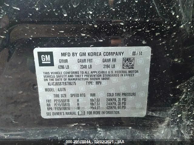2014 BUICK ENCORE CONVENIENCE KL4CJBSB7EB786275