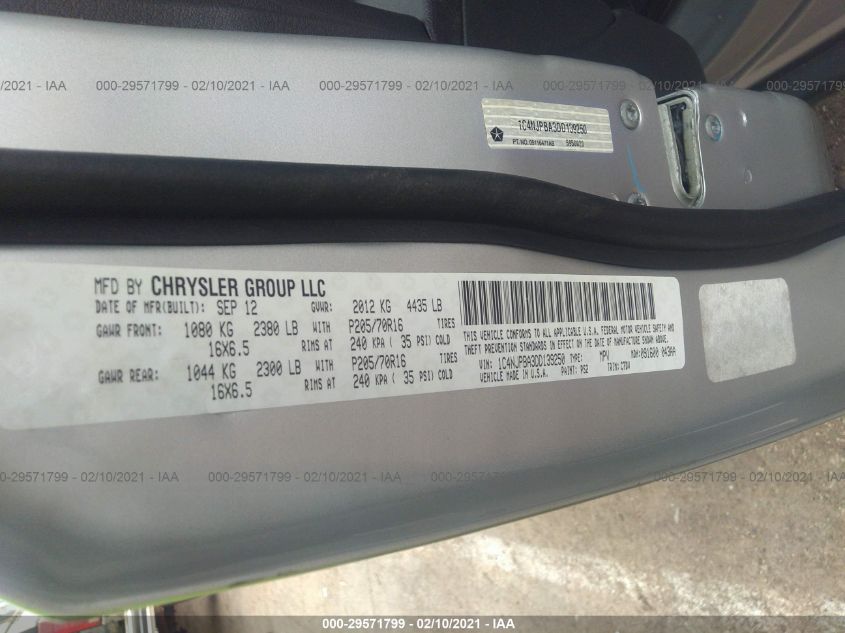2013 JEEP PATRIOT SPORT 1C4NJPBA3DD139250