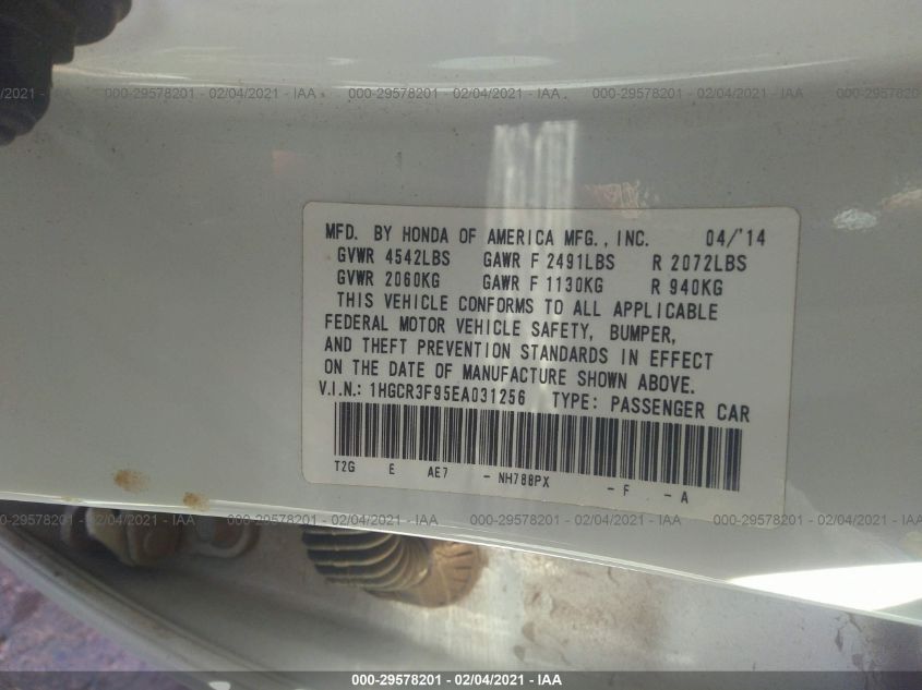 2014 HONDA ACCORD SEDAN TOURING 1HGCR3F95EA031256