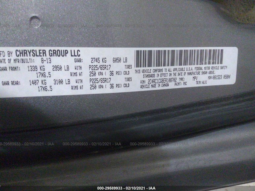 2014 CHRYSLER TOWN & COUNTRY TOURING-L 2C4RC1CG8ER108702