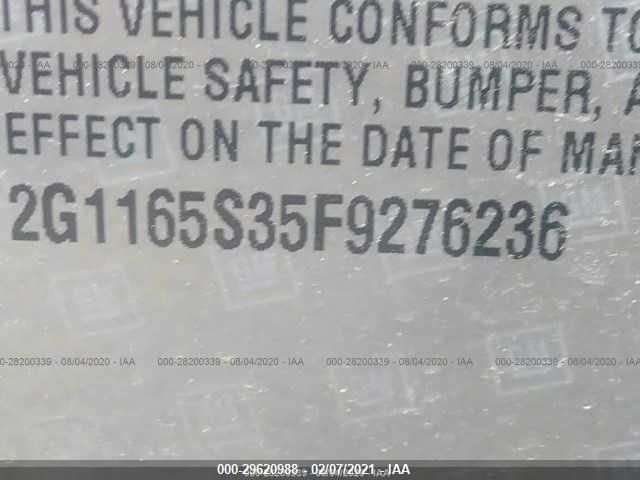 2015 CHEVROLET IMPALA LTZ 2G1165S35F9276236
