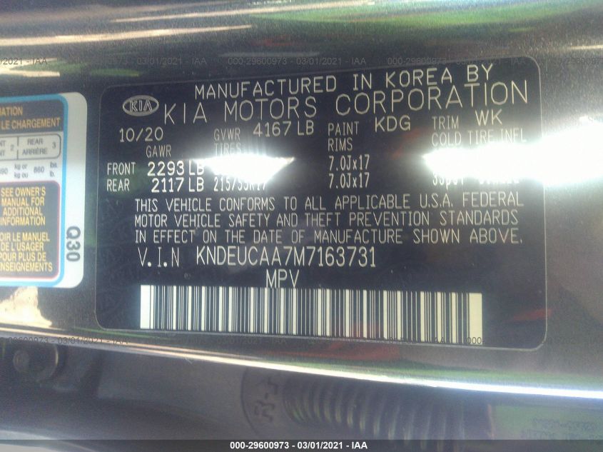 2021 KIA SELTOS S KNDEUCAA7M7163731