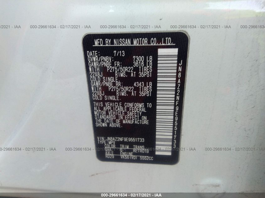 2014 INFINITI QX80 JN8AZ2NF9E9551733