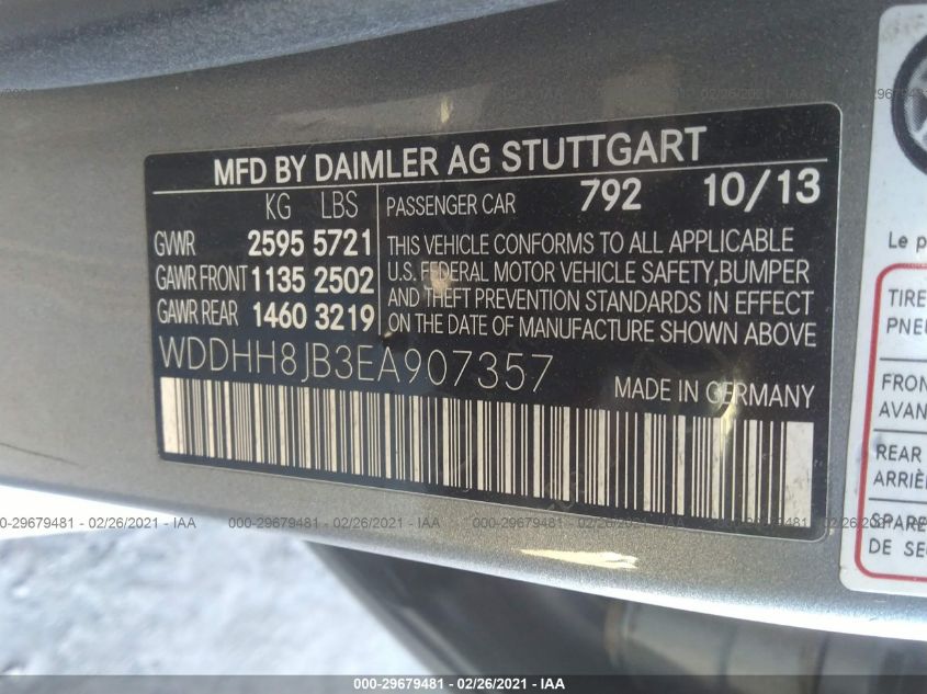 2014 MERCEDES-BENZ E-CLASS E 350 WDDHH8JB3EA907357