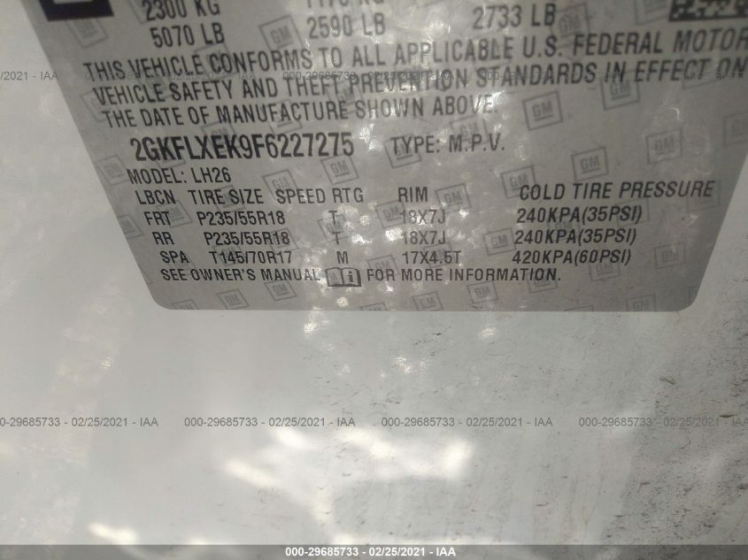 2015 GMC TERRAIN SLT 2GKFLXEK9F6227275
