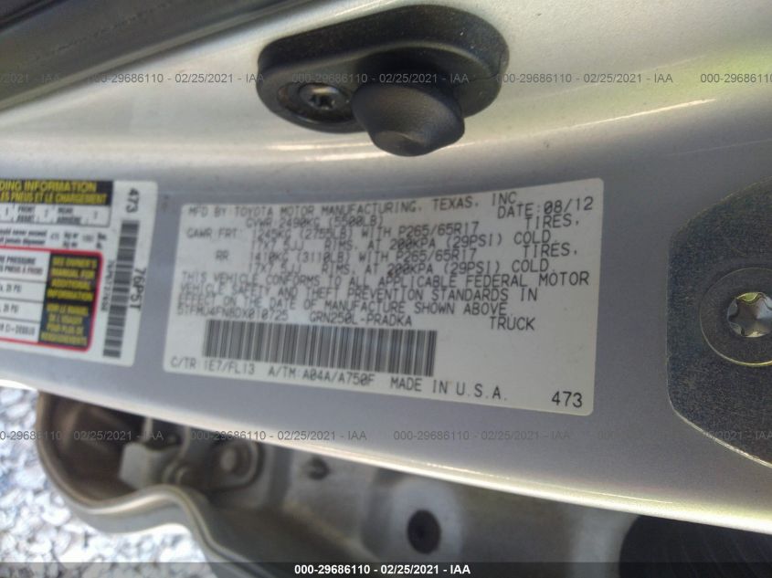 2013 TOYOTA TACOMA 5TFMU4FN8DX010725
