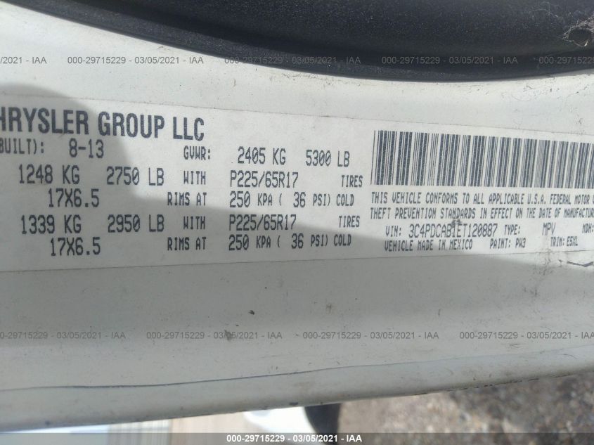 2014 DODGE JOURNEY AMERICAN VALUE PKG 3C4PDCAB1ET120887