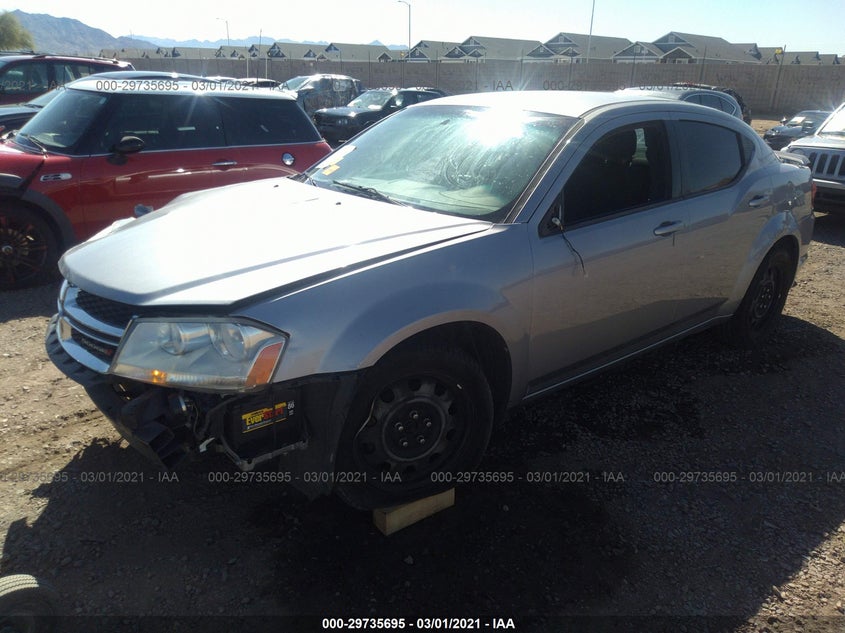 2013 DODGE AVENGER VIN: 1C3CDZAB7DN614398