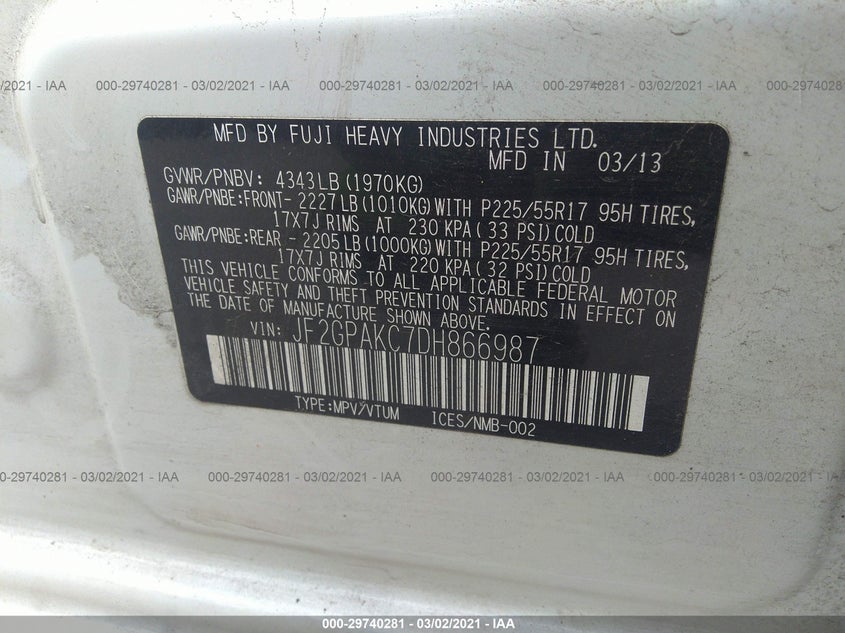 SUBARU XV CROSSTREK 2013 JF2GPAKC7DH866987 Photo 9