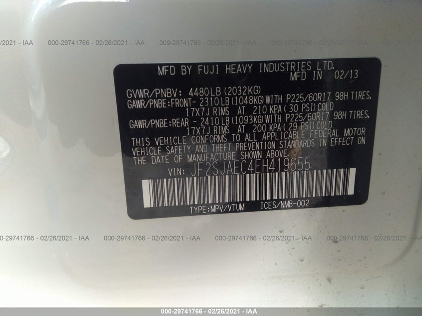 SUBARU FORESTER 2014 JF2SJAEC4EH419655 Photo 9