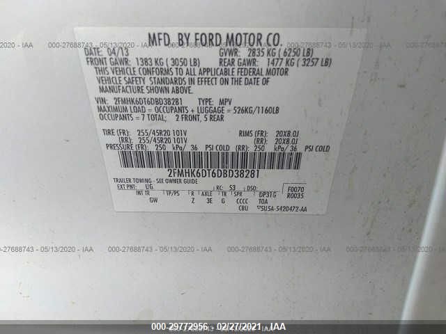 2013 FORD FLEX LIMITED W/ECOBOOST 2FMHK6DT6DBD38281