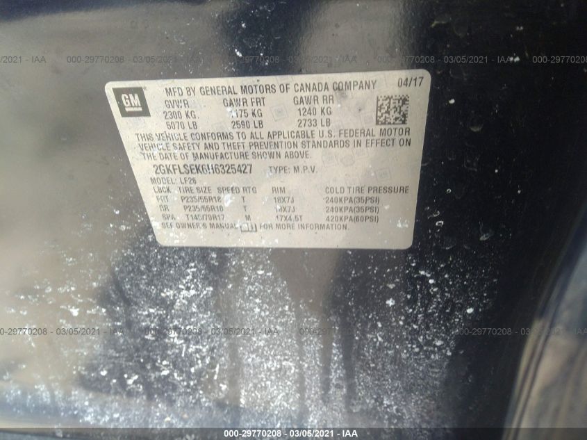 2017 GMC TERRAIN SLE 2GKFLSEK6H6325427