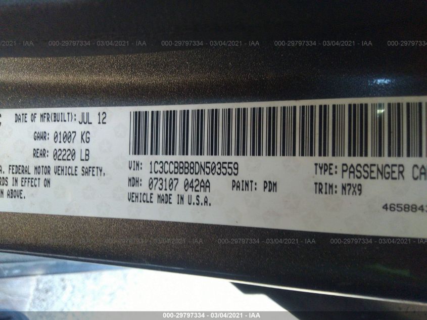 2013 CHRYSLER 200 TOURING 1C3CCBBB8DN503559