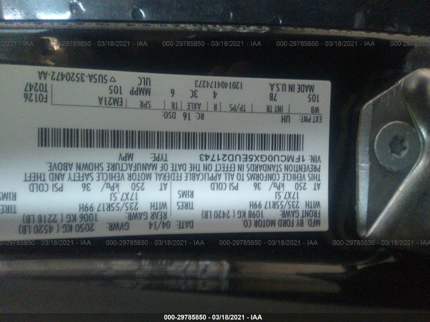 2014 FORD ESCAPE SE 1FMCU0GX5EUD21743