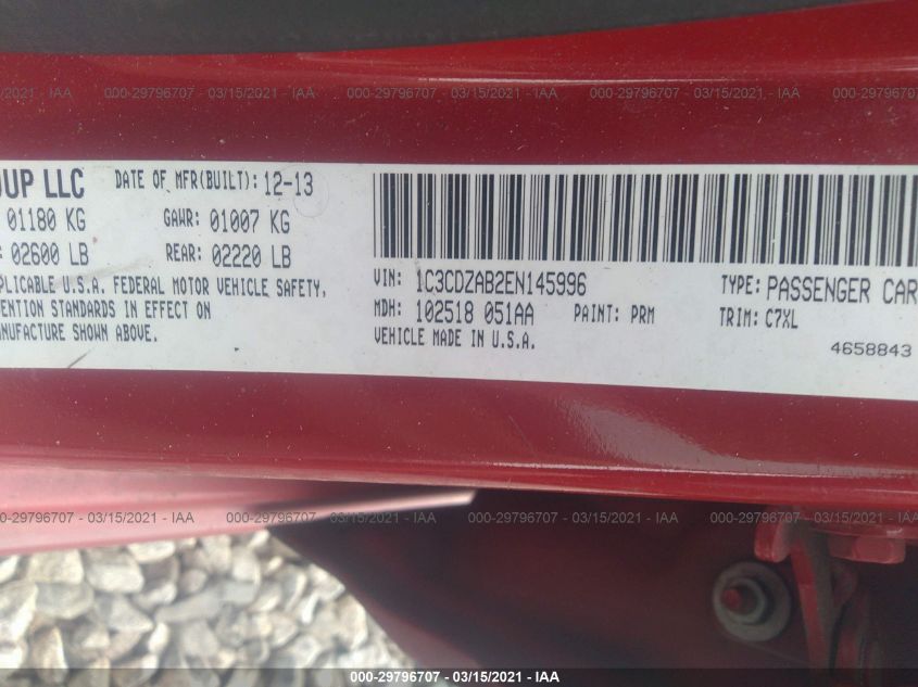 2014 DODGE AVENGER SE 1C3CDZAB2EN145996