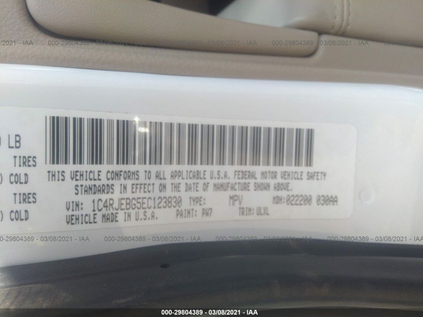 2014 JEEP GRAND CHEROKEE LIMITED 1C4RJEBG5EC123830
