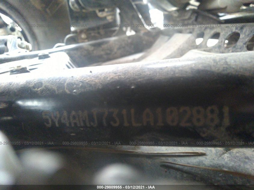 2020 YAMAHA YFM700 5Y4AMJ731LA102881