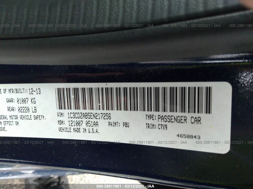 2014 DODGE AVENGER SE 1C3CDZAB5EN217256