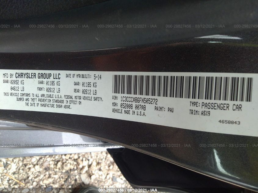 2015 CHRYSLER 200 LIMITED 1C3CCCAB6FN505272