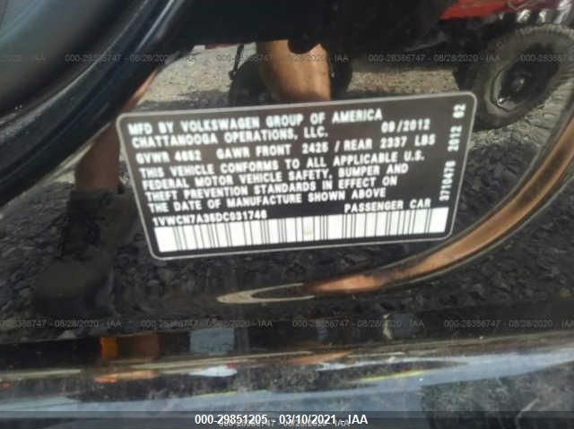 2013 VOLKSWAGEN PASSAT TDI SEL PREMIUM 1VWCN7A35DC031746
