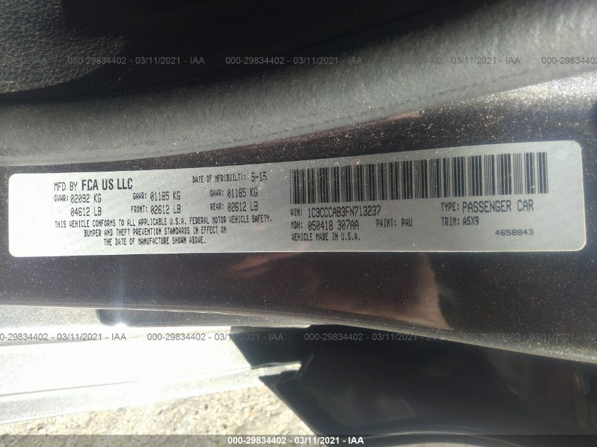 2015 CHRYSLER 200 LIMITED 1C3CCCAB3FN713237