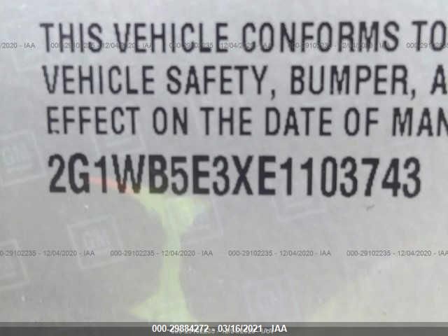 2014 CHEVROLET IMPALA LIMITED LT 2G1WB5E3XE1103743