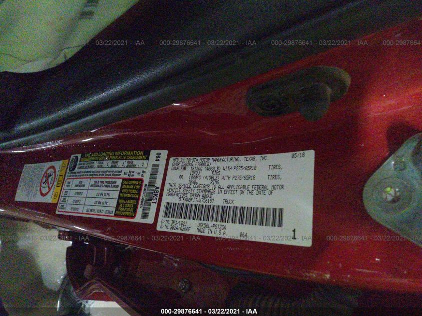 2018 TOYOTA TUNDRA 1794 5.7L V8 5TFAW5F17JX756157