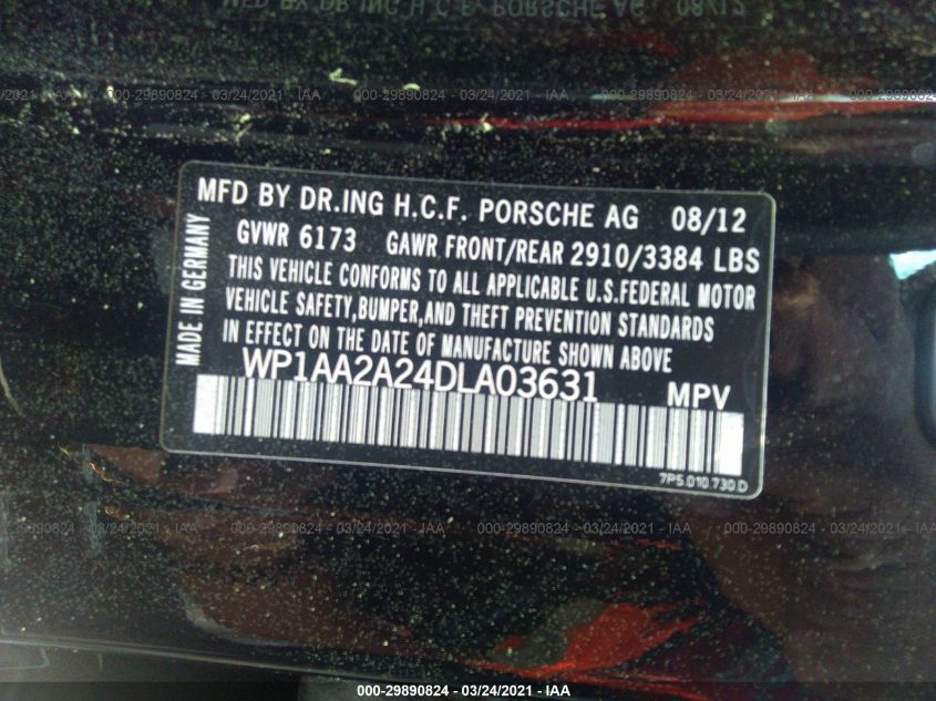2013 PORSCHE CAYENNE WP1AA2A24DLA03631