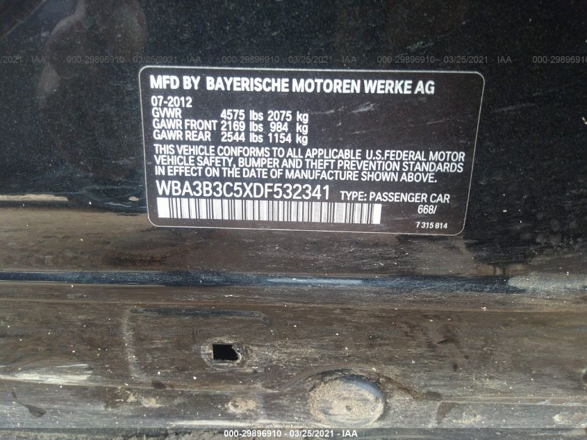 2013 BMW 3 SERIES 328I XDRIVE WBA3B3C5XDF532341