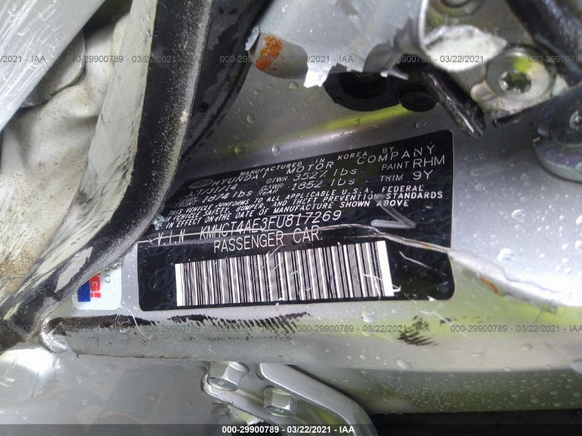 2015 HYUNDAI ACCENT GLS KMHCT4AE3FU817269