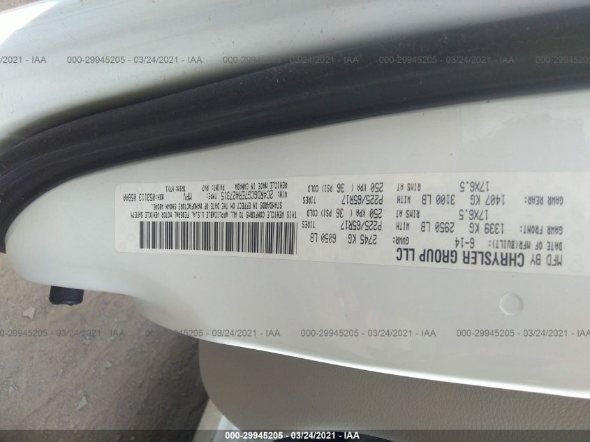 2014 DODGE GRAND CARAVAN SXT 2C4RDGCG7ER427315