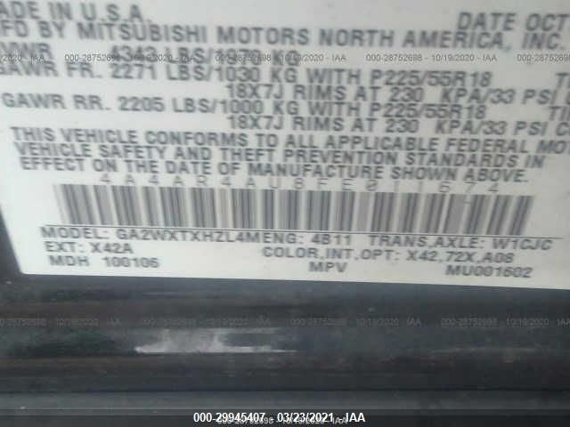 2015 MITSUBISHI OUTLANDER SPORT SE 4A4AR4AU8FE011674