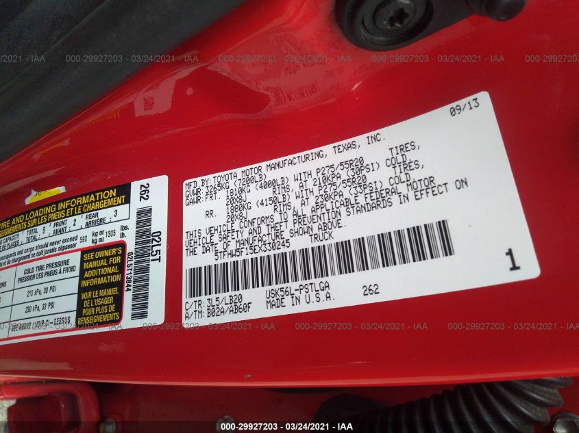 2014 TOYOTA TUNDRA 4WD TRUCK LTD 5TFHW5F15EX330245