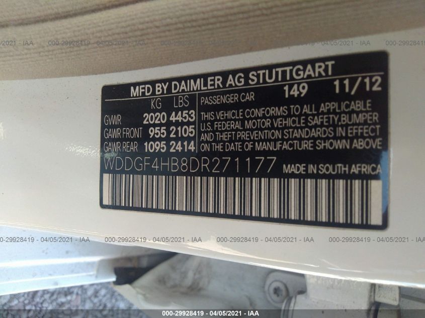 2013 MERCEDES-BENZ C-CLASS C 250 WDDGF4HB8DR271177