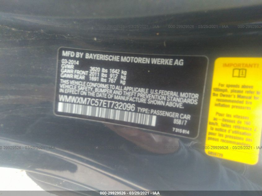 2014 MINI COOPER HARDTOP S WMWXM7C57ET732096