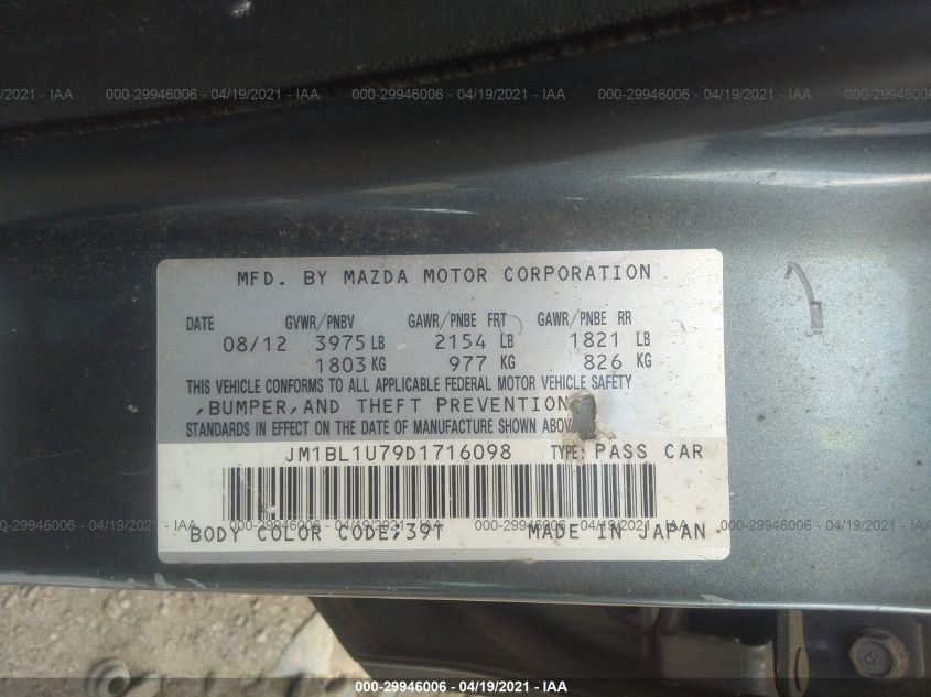 2013 MAZDA MAZDA3 I SPORT JM1BL1U79D1716098