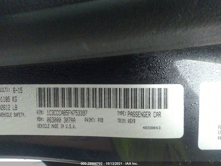 2015 CHRYSLER 200 LIMITED 1C3CCCAB5FN753397