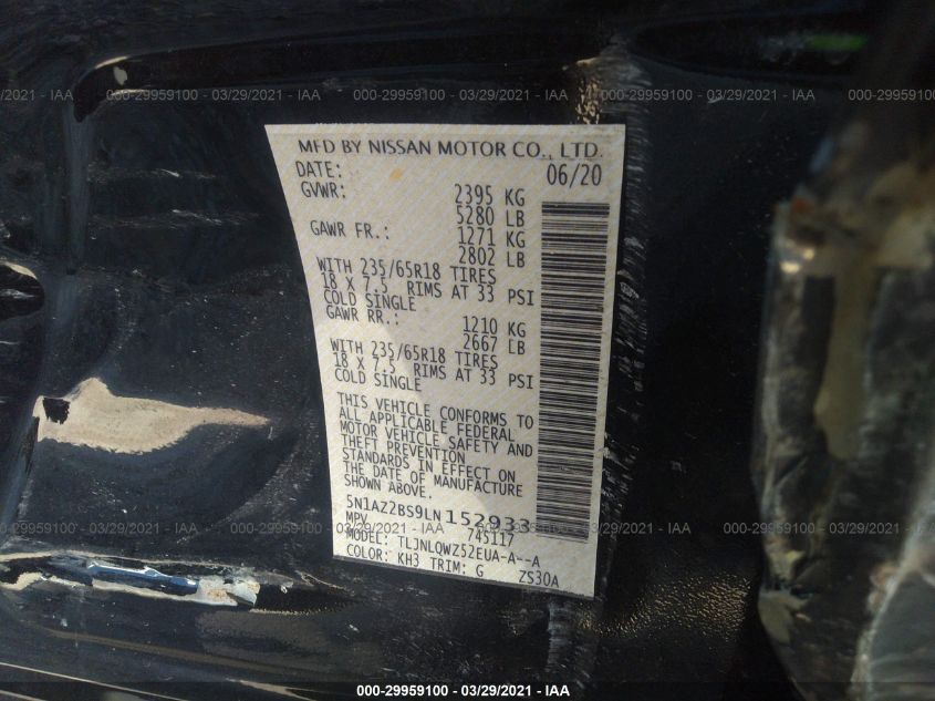 Nissan Murano 2020 -auction- 8