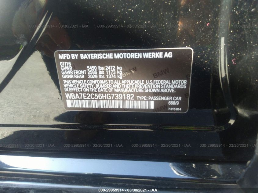 2017 BMW 7 SERIES 740I WBA7E2C56HG739182