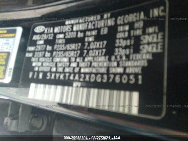 2013 KIA SORENTO LX 5XYKT4A2XDG376051