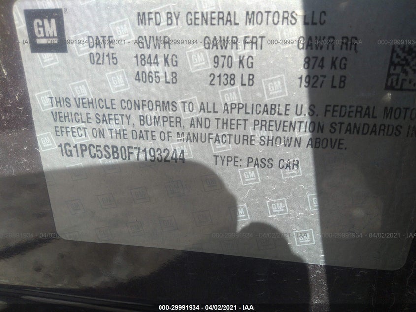 Chevrolet Cruze 2015
