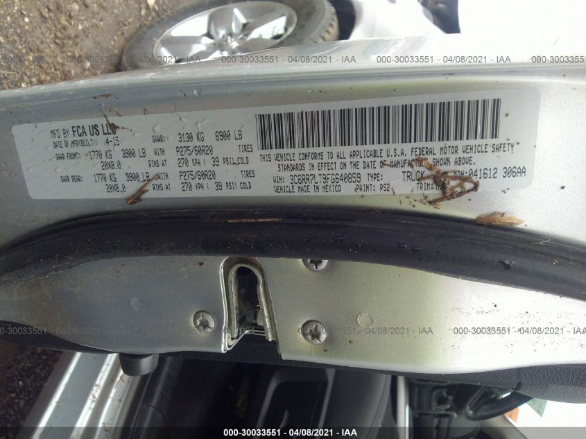 2015 RAM 1500 3C6RR7LT9FG640859