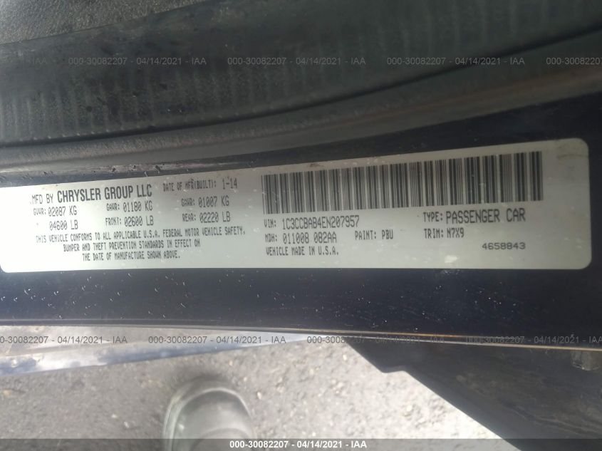 2014 CHRYSLER 200 LX 1C3CCBAB4EN207957