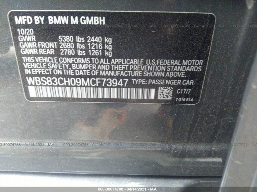 WBS83CH09MCF73947 2021 BMW M5, photo no. 9