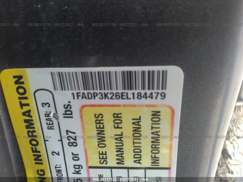 2014 FORD FOCUS SE 1FADP3K26EL184479