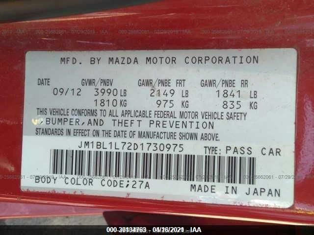 2013 MAZDA MAZDA3 I TOURING JM1BL1L72D1730975