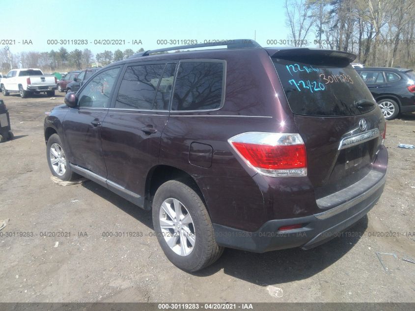 2013 TOYOTA HIGHLANDER SE V6 5TDBK3EH1DS180093