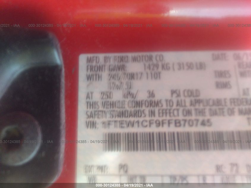2015 FORD F-150 XL/LARIAT 1FTEW1CF9FFB70745