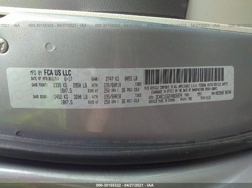 2017 CHRYSLER PACIFICA TOURING-L PLUS 2C4RC1EG2HR826974